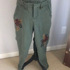 Jag chino pant with embroidery jungle palm